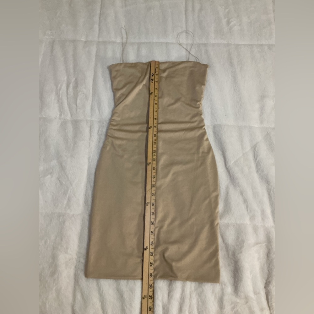 Meshki Tan Strapless  bodycon Dress - Picture 2 of 7